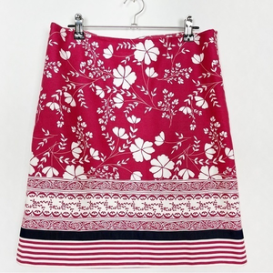 Anne Taylor Loft‎ Skirt Cotton Lined Florals and Stripes Size 4